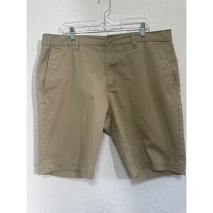 RVCA Weekender Chino Shorts Mens 38 Tan Khaki Flat Front Straight Leg Casual